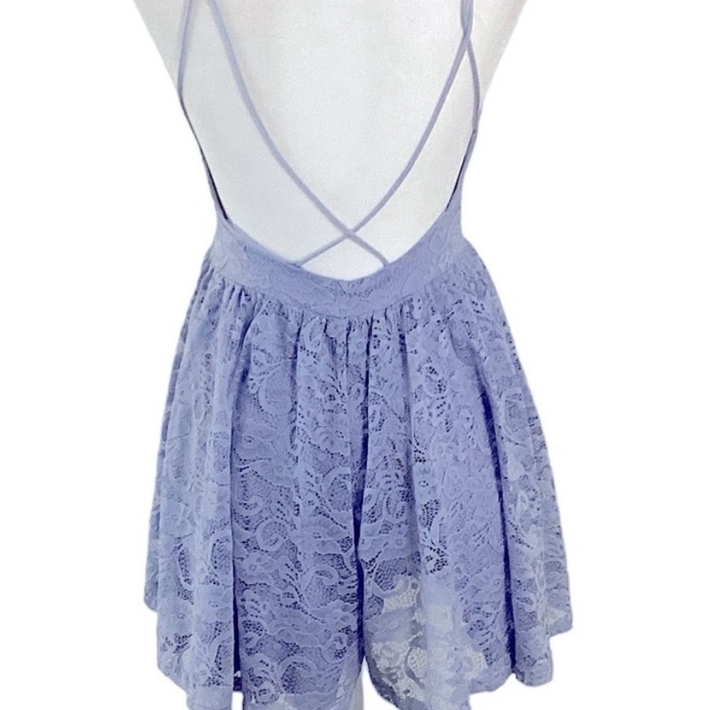 Sam Edelman Eventide Lace Dusty Blue Romper - Picture 5 of 10